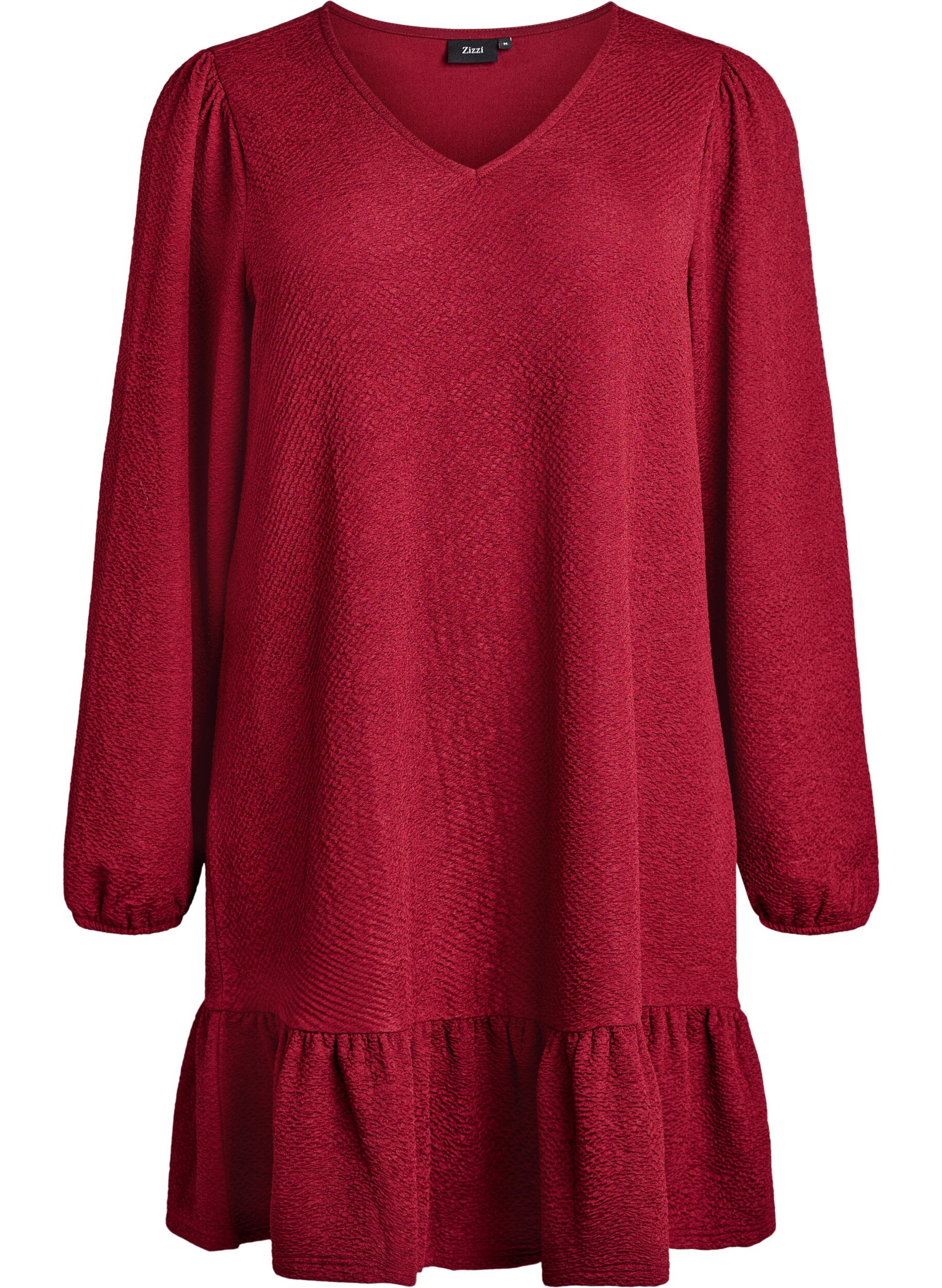 Lyhyt teksturoitu mekko r&ouml;yhel&ouml;helmalla