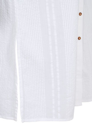 Puuvillainen paitamekko 3/4-hihoilla, Bright White, Packshot image number 3