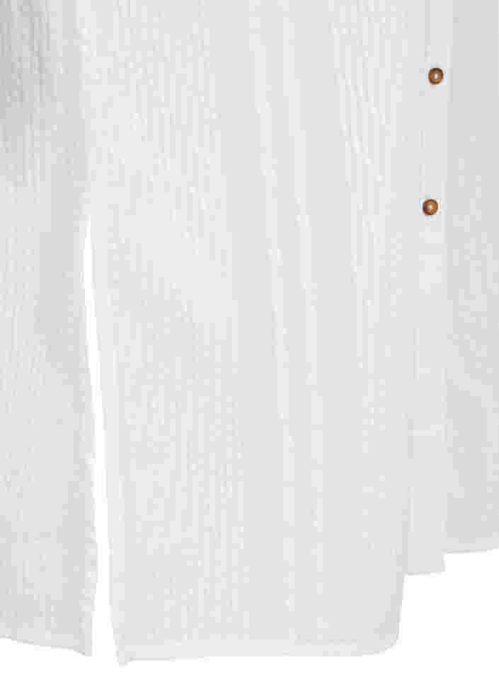 Puuvillainen paitamekko 3/4-hihoilla, Bright White, Packshot image number 3