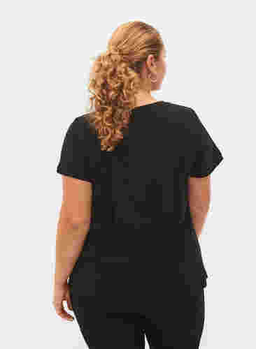 T-paita printillä treeniin , Black w. RoseGoldF., Model image number 1