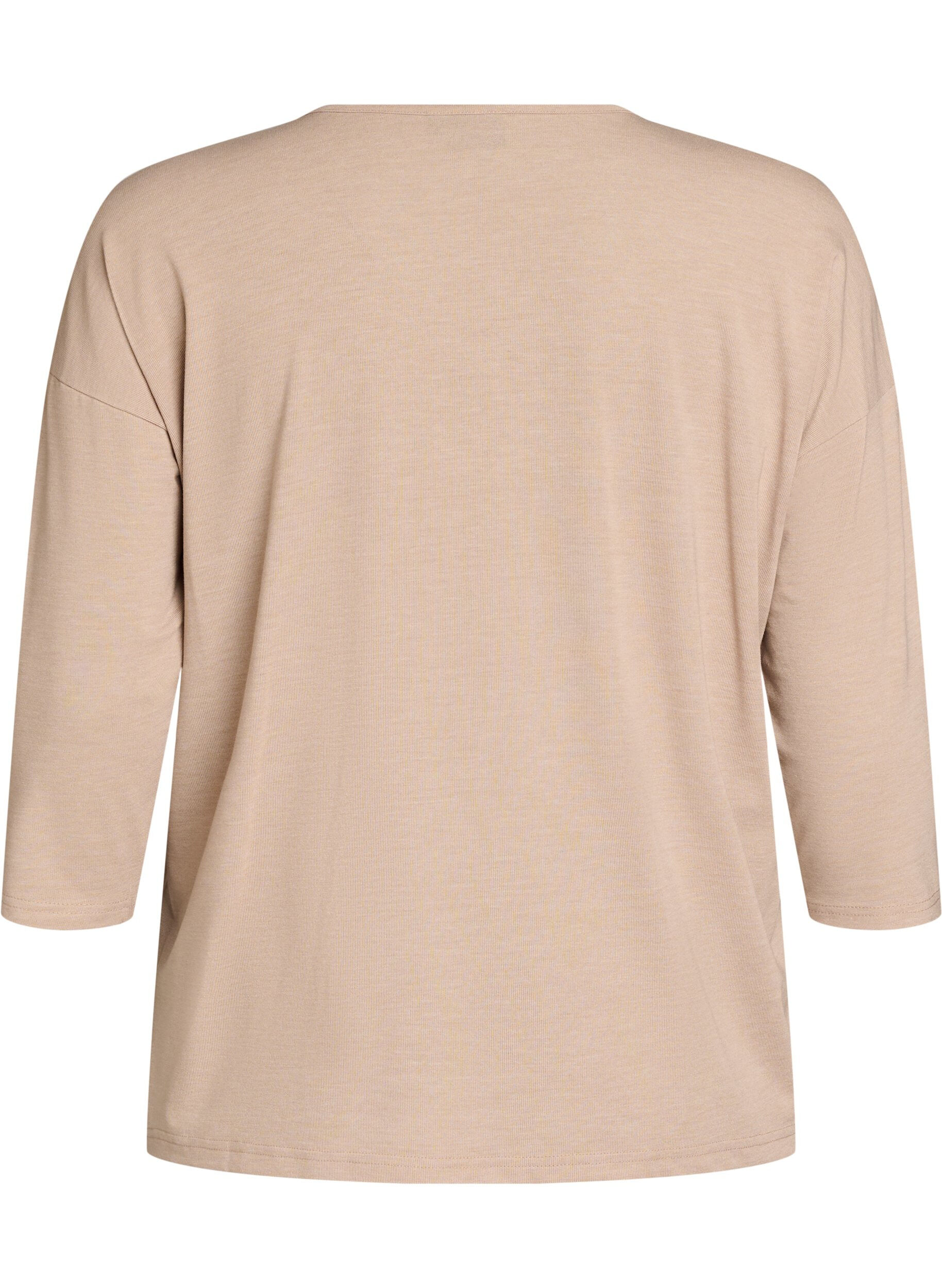 ZizziJersey -pusero 3/4-hihoilla, Beige, Packshot image number 1