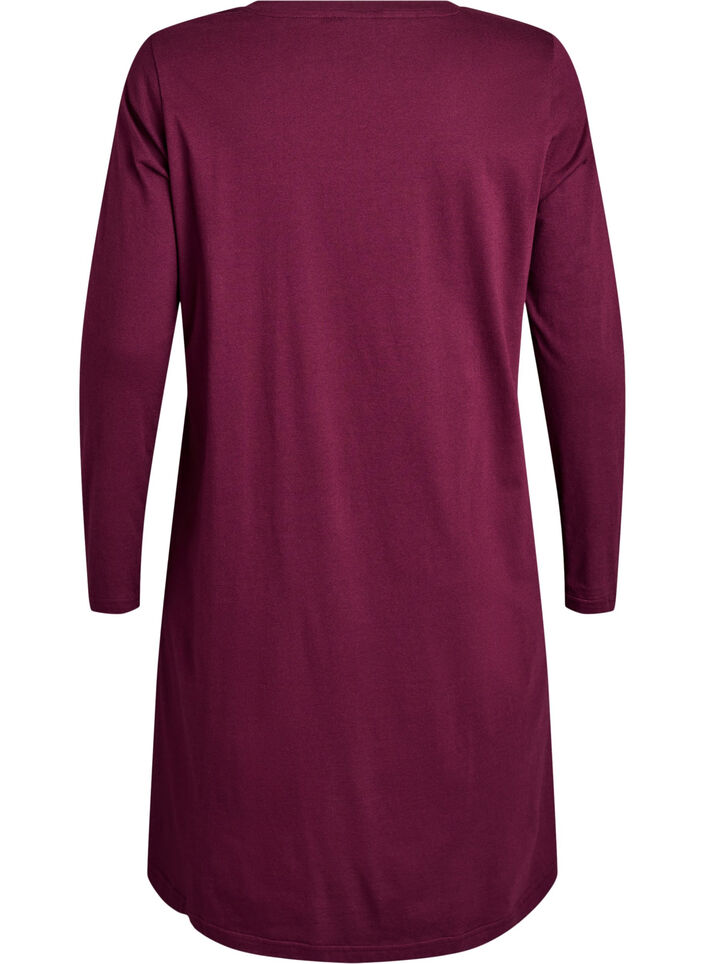 Pitk&auml;hihainen y&ouml;paita luomupuuvillaa, Punainen, Packshot image number 1