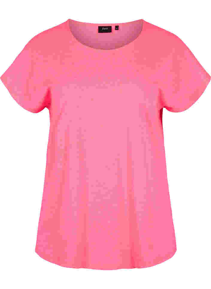Neonvärinen t-paita puuvillasta, Neon Pink, Packshot image number 0