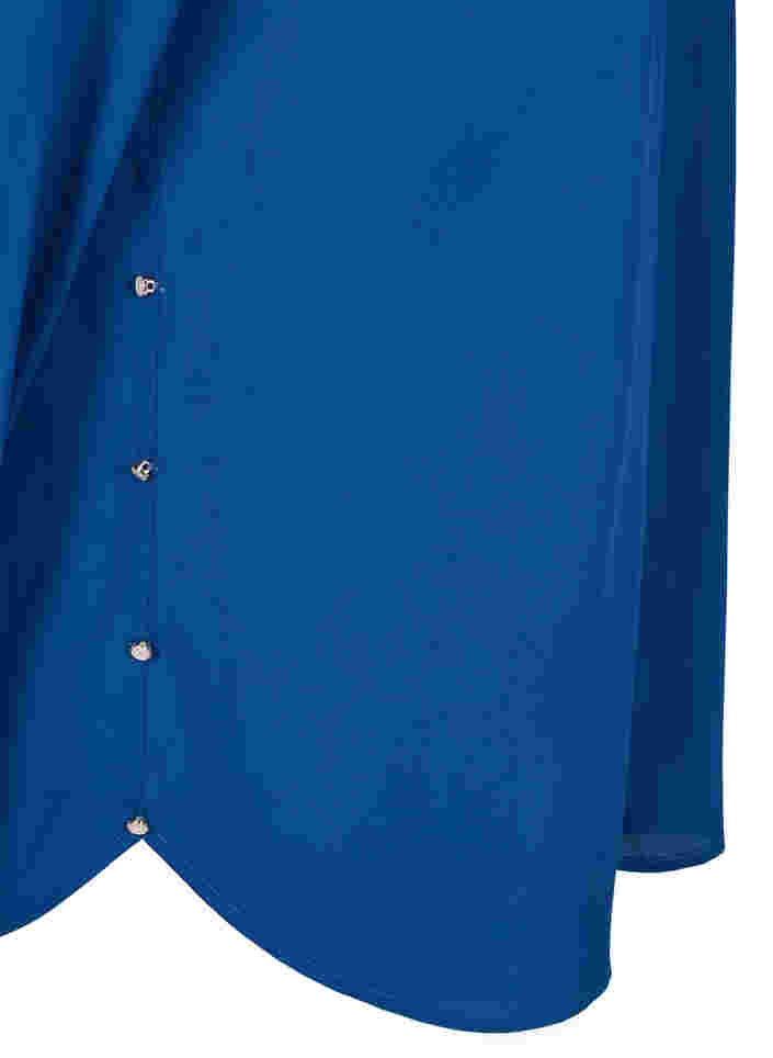Pitkähihainen paita röyhelökauluksella, Estate Blue, Packshot image number 3