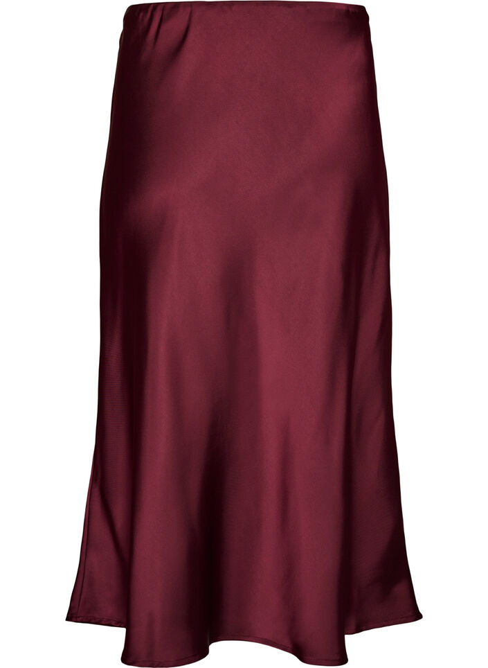 Satiininen midi-hame, Punainen, Packshot image number 1