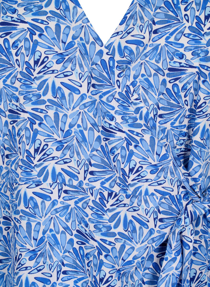 Flash – Lyhythihainen kietaisumekko, White Blue AOP, Packshot image number 2