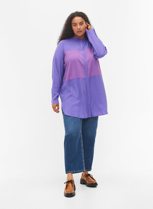 Pitkä paita kauniissa väreissä, Purple Block, Model image number 2