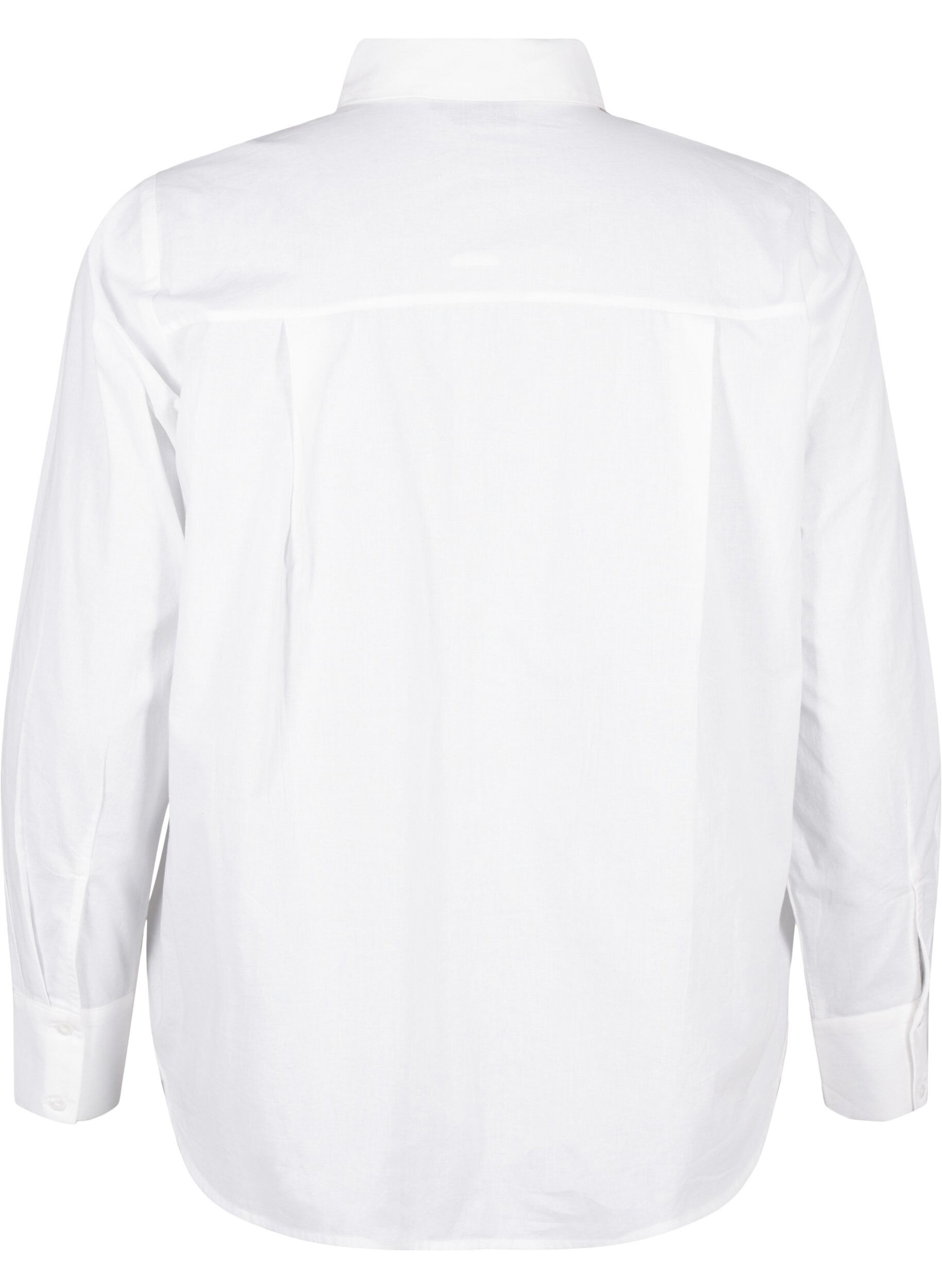 Zizzi Syd&auml;nkirjailulla koristeltu klassinen paita, Bright Wh.W. Blue H., Packshot image number 1