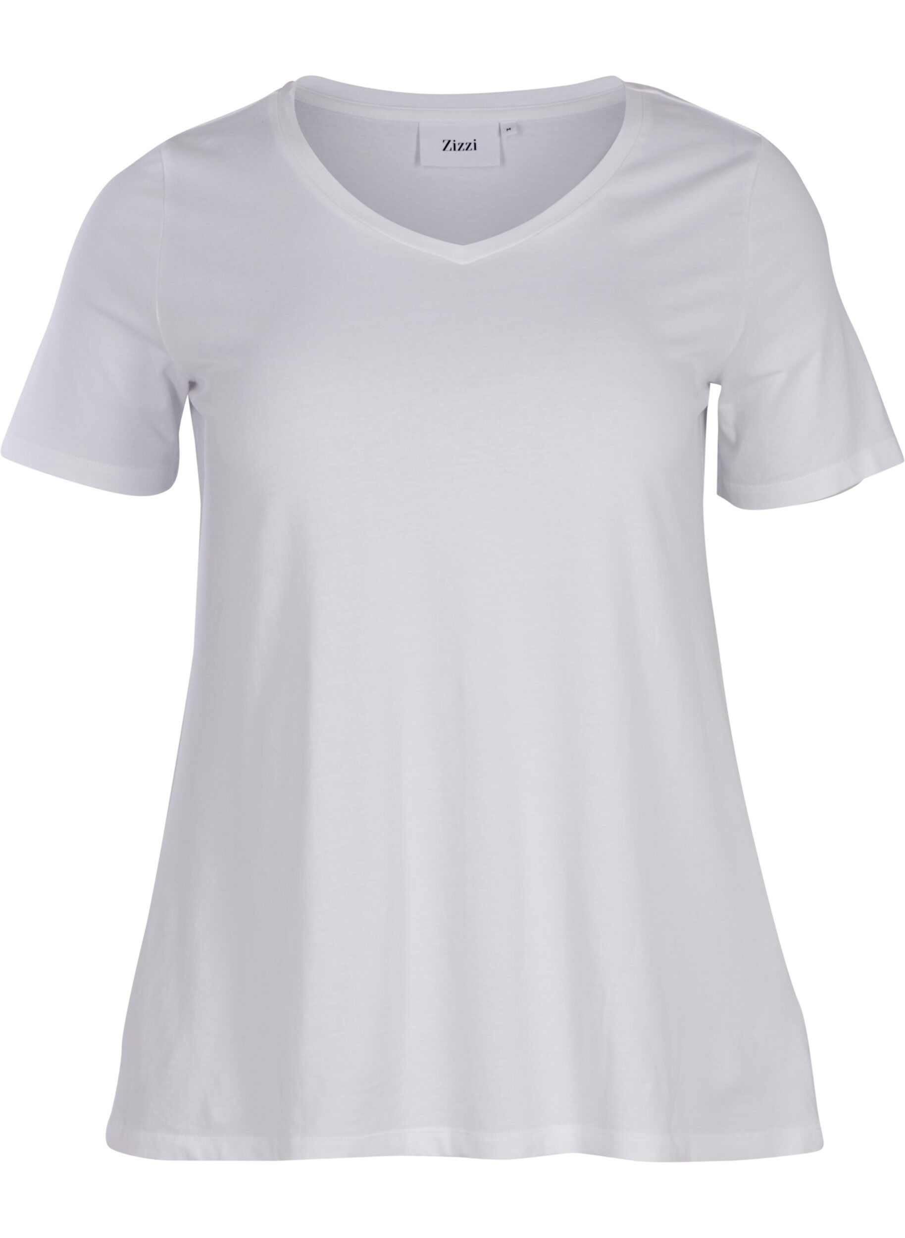 Zizzi Basic t-paita, Bright White, Packshot image number 0