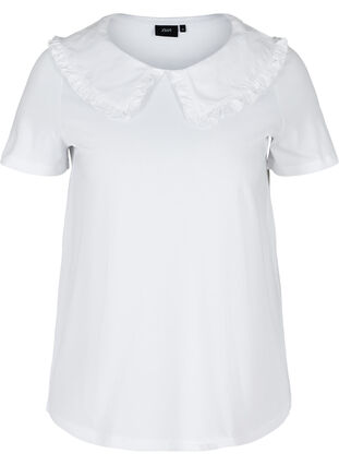 Lyhythihainen t-paita kauluksella, Bright White, Packshot image number 0