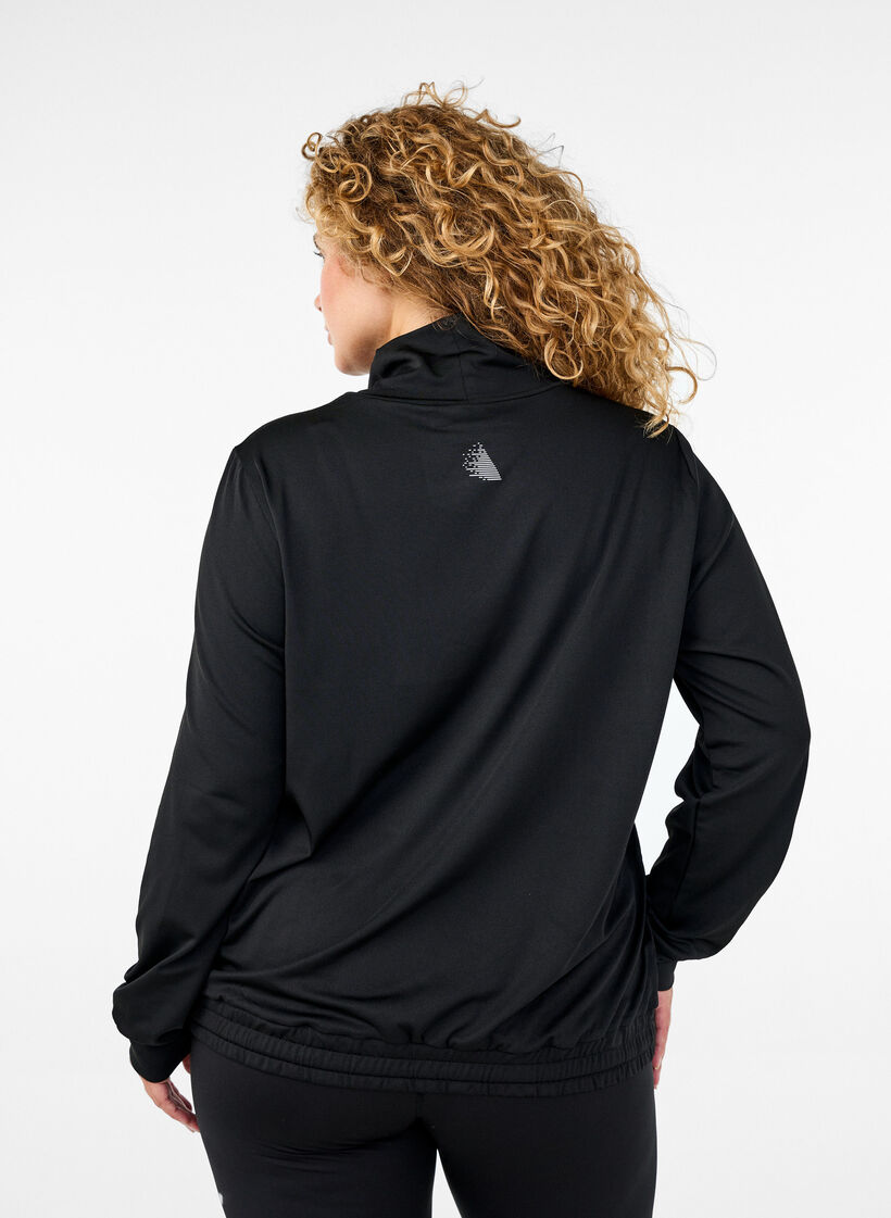 Korkeakauluksinen treenipaita, Black, Model image number 1