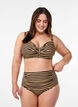 Kaarituelliset bikiniyl&auml;osa kuosilla, Ruskea, Model image number 1