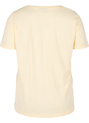 Ekologisesta puuvillasta valmistettu t-paita painatuksella, Light Yellow, Packshot image number 1