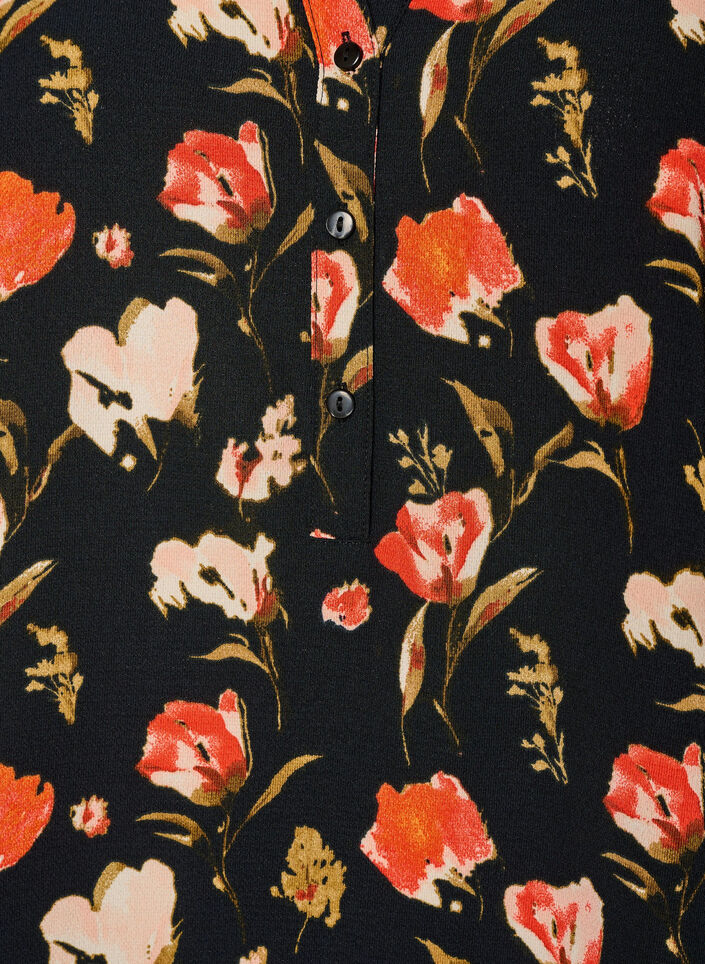 Pusero lyhyill&auml; hihoilla ja v-p&auml;&auml;ntiell&auml;, Musta, Packshot image number 2