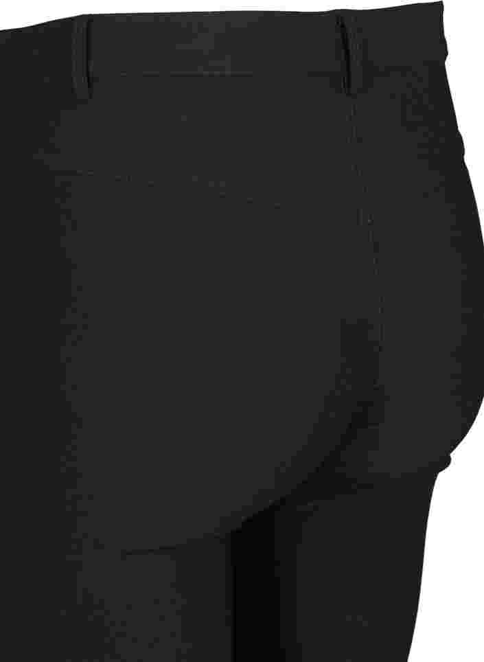 Tyköistuvat housut vetoketjuyksityiskohdilla , Black, Packshot image number 3