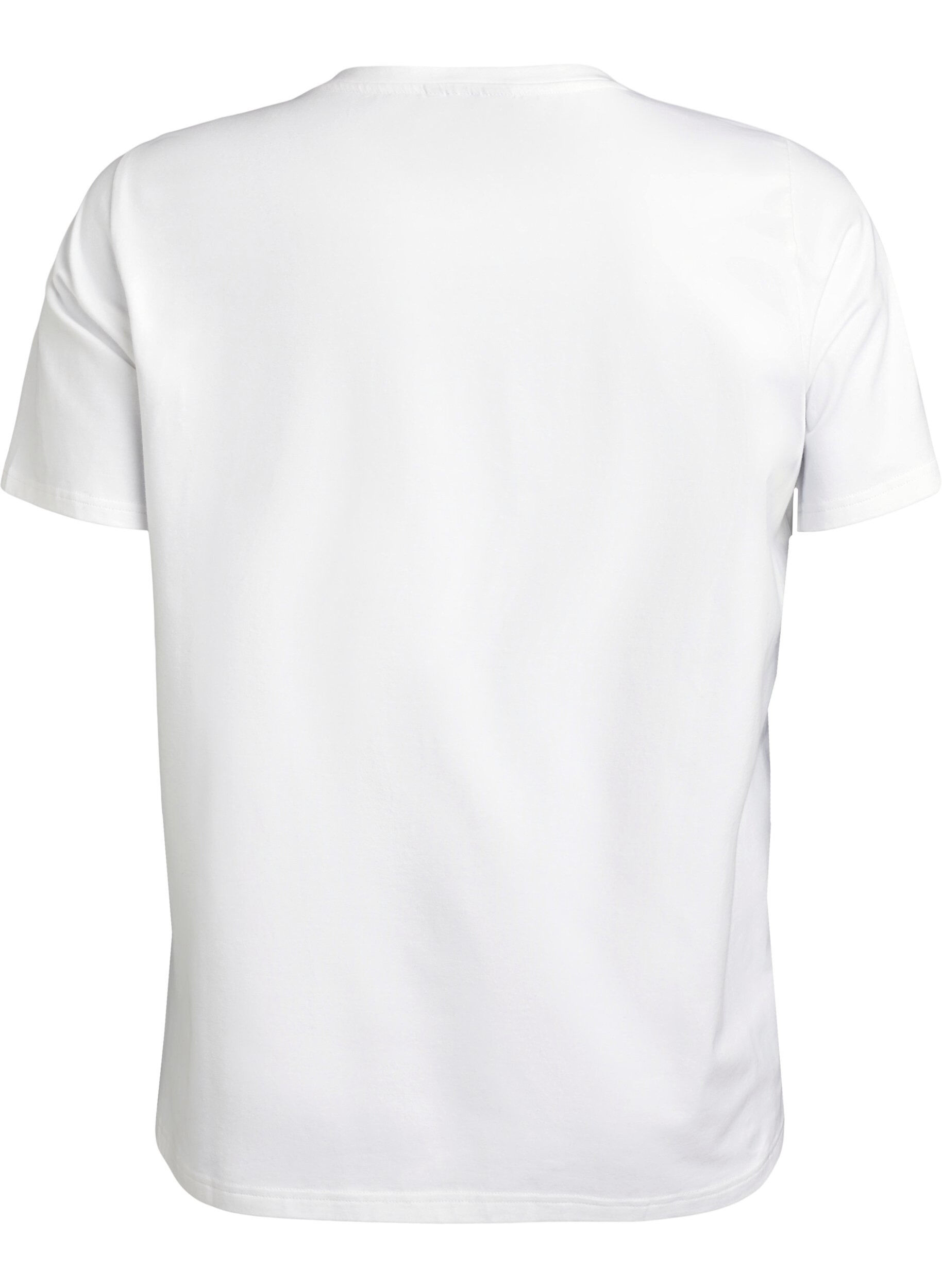 Zizzi T-paita luomupuuvillasta kukkaprintill&auml;, B. White w. EMB, Packshot image number 1