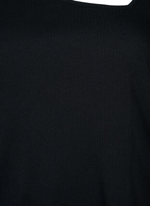 Pitkähihainen T-paita, jossa epäsymmetrinen leikkaus, Black, Packshot image number 2