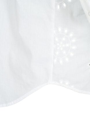 Paitapuserossa on englantilaista kirjailua ja 3/4-pituiset hihat., Bright White, Packshot image number 3