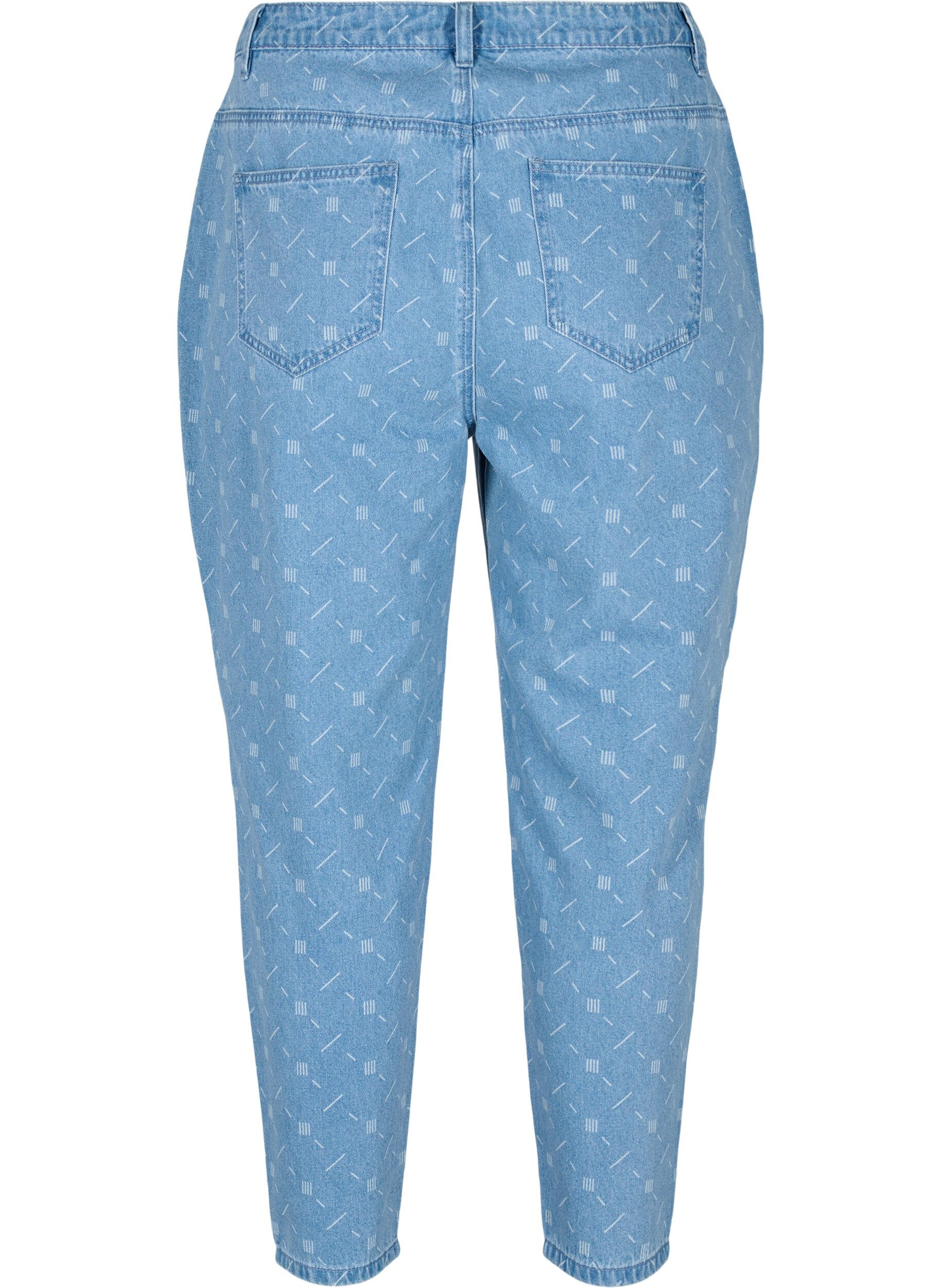Zizzi Mille mom fit -farkut kuosilla, Light blue denim, Packshot image number 1
