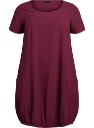 Lyhythihainen puuvillamekko , Tumma Bordeaux