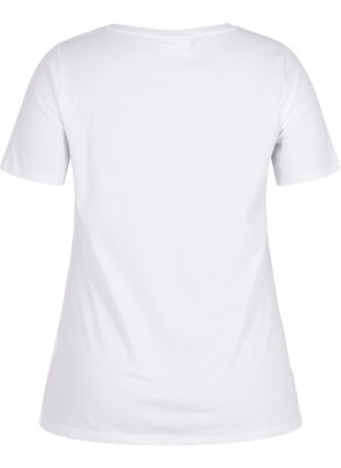 Yksivärinen perus t-paita puuvillasta, Bright White, Packshot image number 1