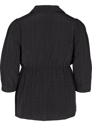 Paita 3/4-pituisilla puhvihihoilla ja kauluksella, Black, Packshot image number 1