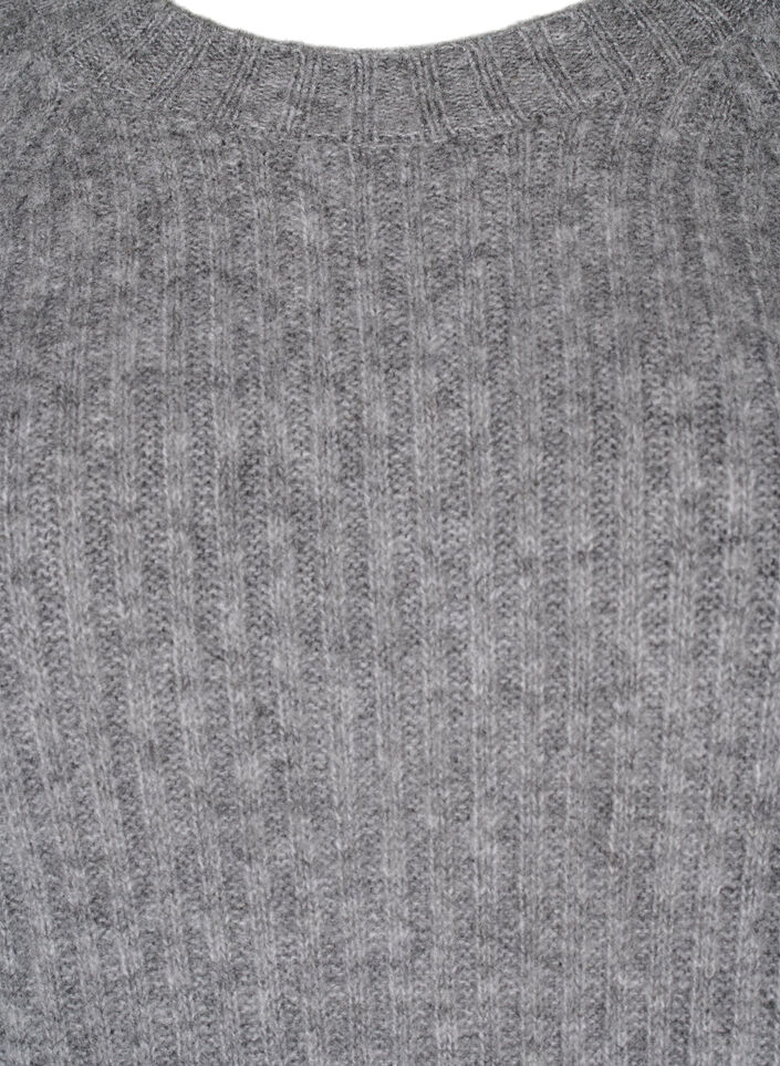 Halkiollinen ribbineulosmekko, Light Grey Melange, Packshot image number 2