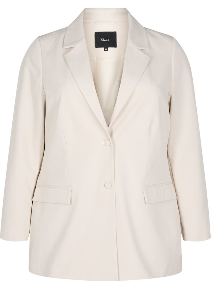 Klassinen bleiseri nappikiinnityksell&auml;, Beige, Packshot image number 0