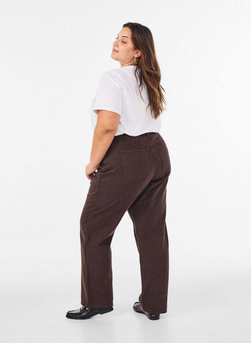 Puuvillainen T-paita tekstiprintill&auml;, Valkoinen, Model image number 2