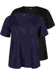 FLASH - 2 kpl t-paitoja v--pääntiellä, Navy Blazer/Black