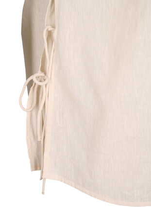 Puuvilla-pellavasekoitteinen pusero nyöriyksityiskohdalla, Sandshell, Packshot image number 3