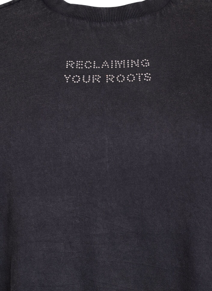 Luomupuuvillainen t-paita niiteillä, Harmaa, Packshot image number 2