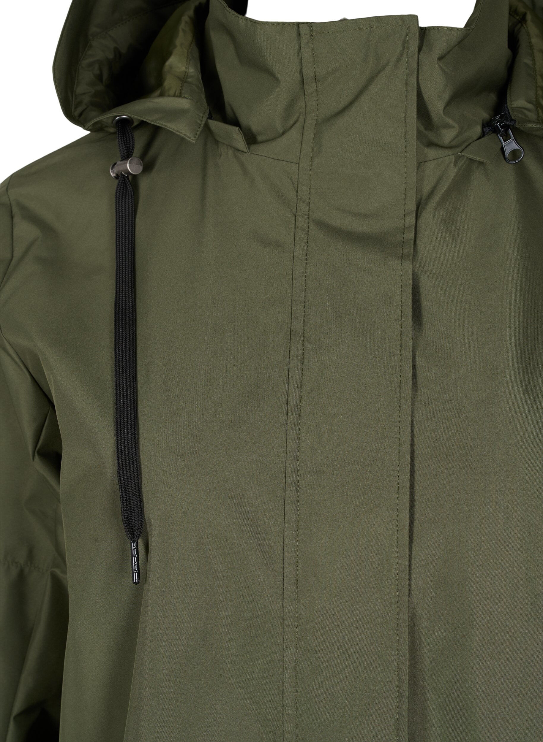 Zizzi Vedenpit&auml;v&auml; parka irroitettavalla hupulla, Forest Night, Packshot image number 2