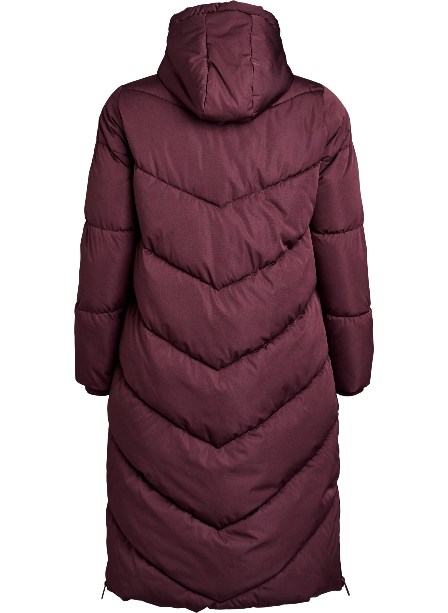 ZizziPitk&auml; toppatakki, jossa huppu ja taskut, Tumma Bordeaux, Packshot image number 1