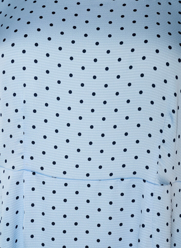 Midi-mekko pilkkukuosilla ja neli&ouml;p&auml;&auml;ntiell&auml;, Sininen, Packshot image number 2
