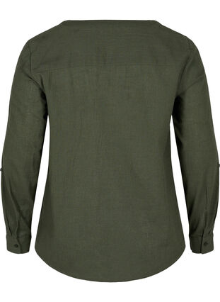 Puuvillainen paitapusero v-aukolla, Climbing Ivy, Packshot image number 1