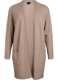 Joustinneuletakki taskuilla, Beige
