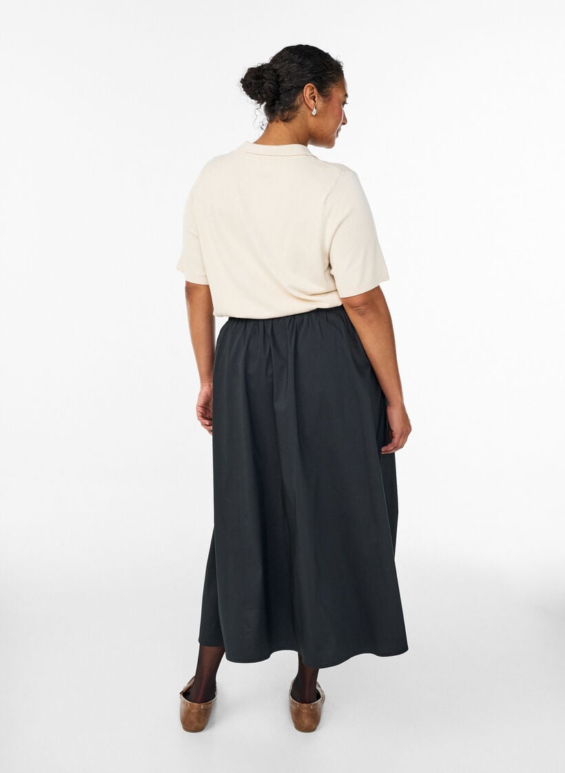 Hienoneulottu pikeepaita lyhyill&auml; hihoilla, Beige, Model image number 1