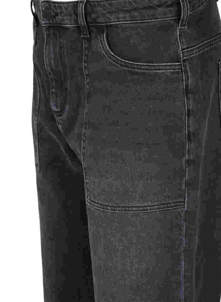 Wide fit -farkut korkealla vyötäröllä, Grey Denim, Packshot image number 2