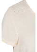 Lyhythihainen puuvillapusero brodeerauksella, Buttercream, Packshot image number 3