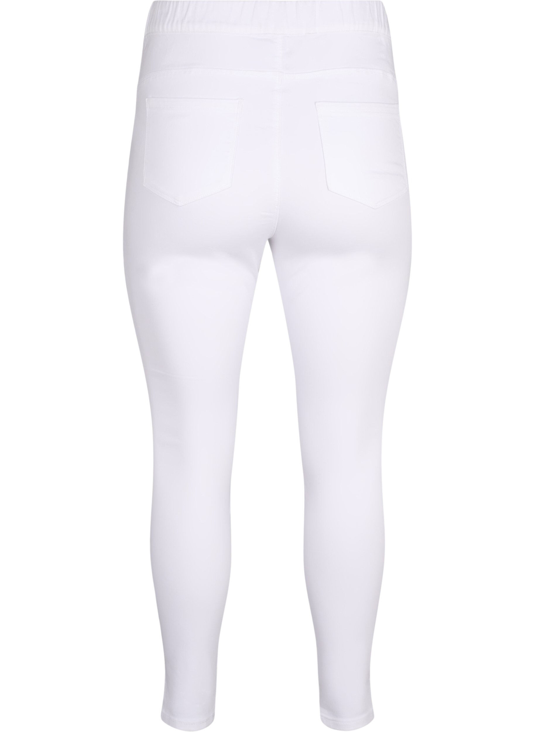 ZizziKorkeavy&ouml;t&auml;r&ouml;iset jeggingsit, Valkoinen, Packshot image number 1