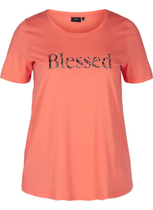 T-paita printillä, Living Coral BLESSED, Packshot image number 0