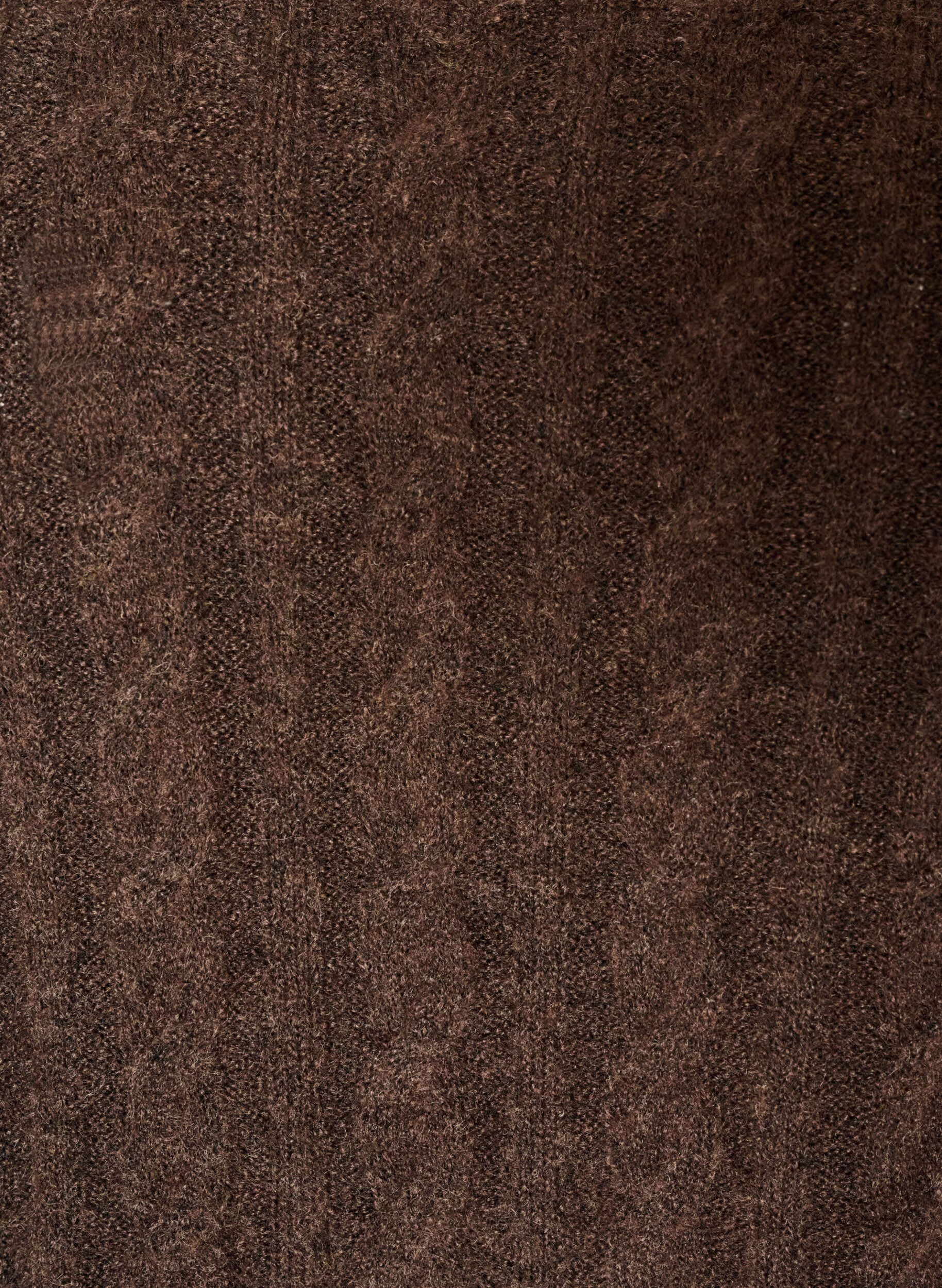 ZizziNeulepusero palmikkoneuleella ja V-p&auml;&auml;ntiell&auml;, Ruskea, Packshot image number 2