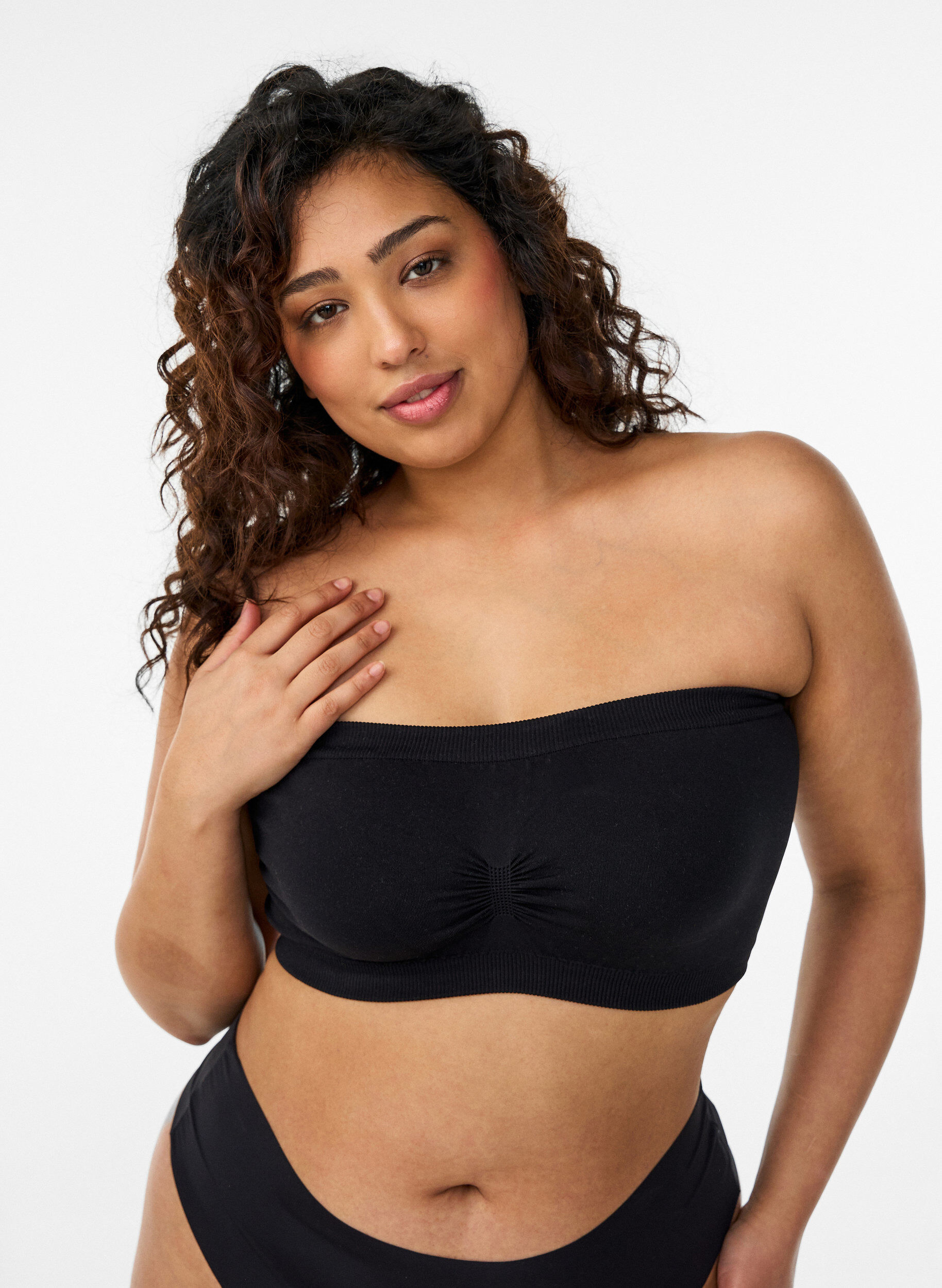Zizzi Bandeau-rintaliivit , Musta, Model image number 0