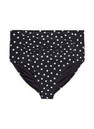 Bikinihousut printill&auml; ja korkealla vy&ouml;t&auml;r&ouml;ll&auml;, Musta