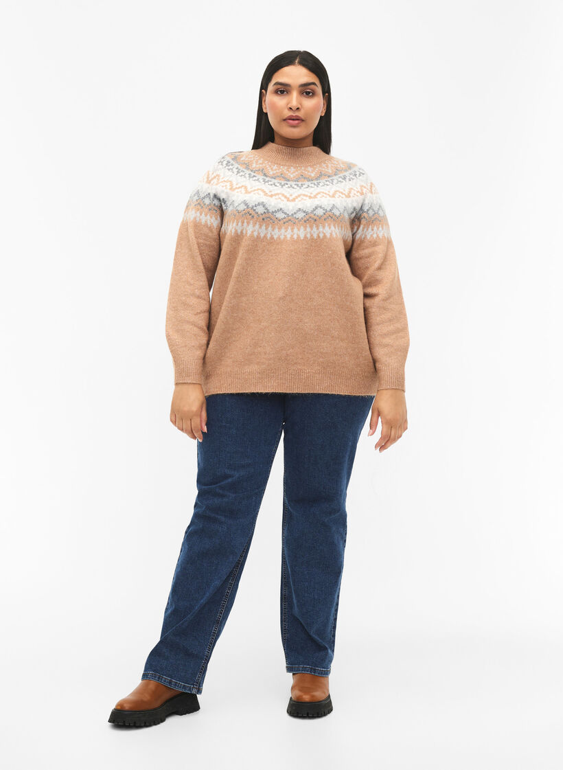 kuviollinen pullover, Chipmunk Mel. Comb, Model image number 2