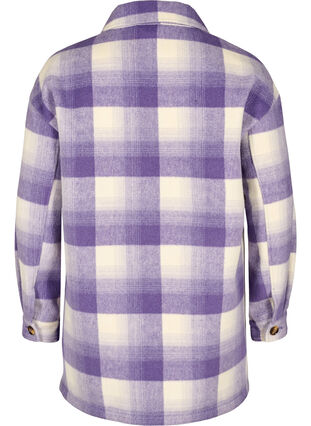 Ruudullinen paitatakki napeilla ja taskuilla , Purple Check, Packshot image number 1