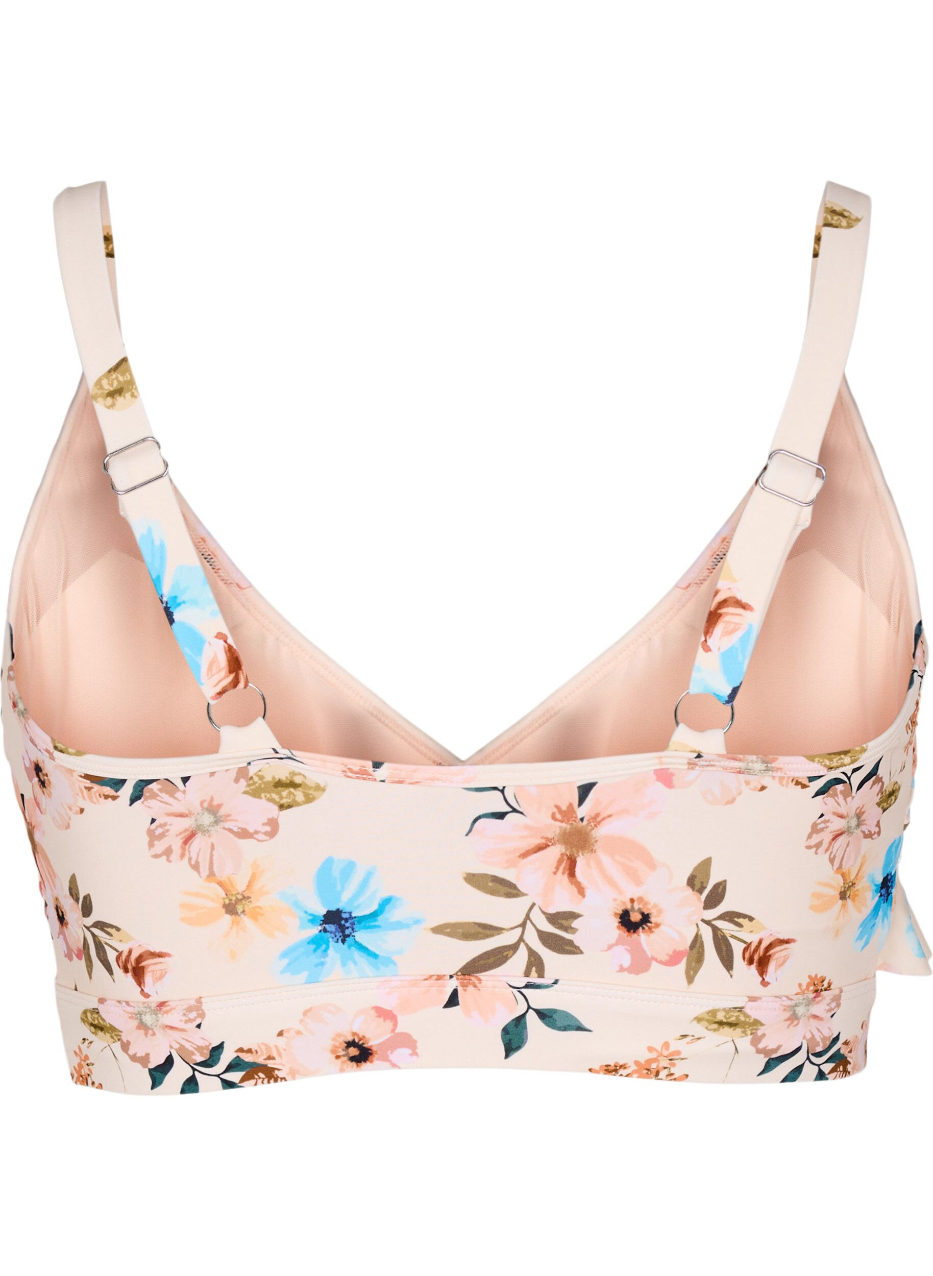 Zizzi Kukallinen bikinien yl&auml;osa r&ouml;yhel&ouml;yksityiskohdilla, Beige, Packshot image number 1