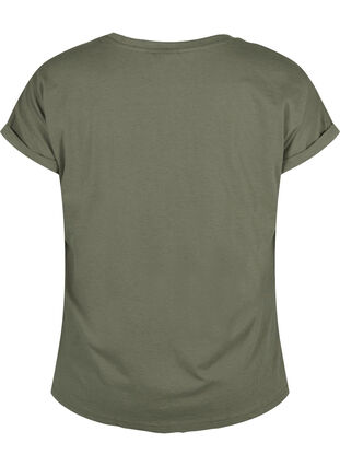 Lyhythihainen t-paita puuvillasekoitteesta, Dusty Olive, Packshot image number 1