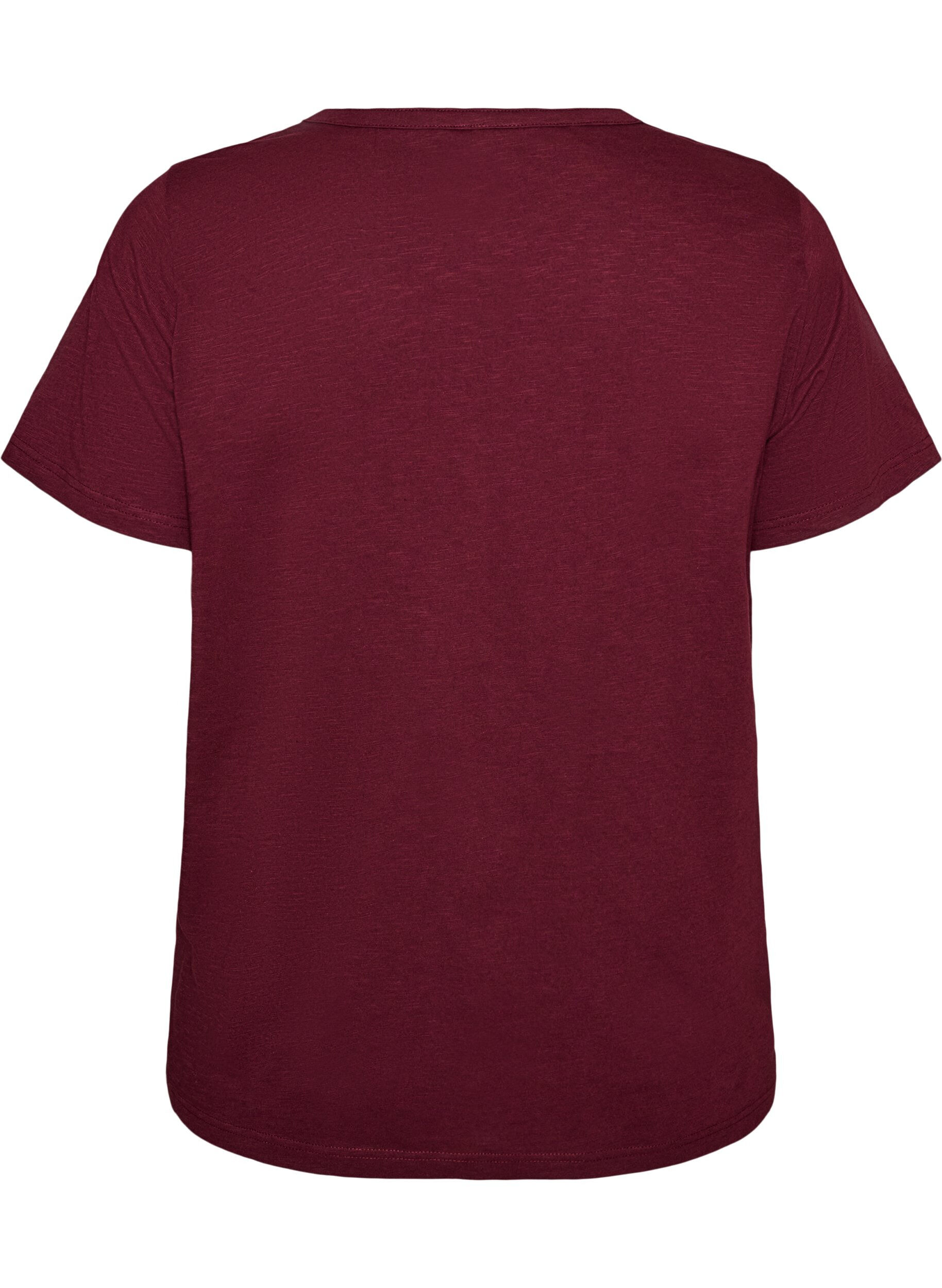 ZizziT-paita nappiyksityiskohdalla, Tumma Bordeaux, Packshot image number 1